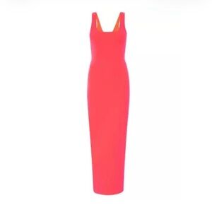 Good American Scuba Tank dress in fiery coral